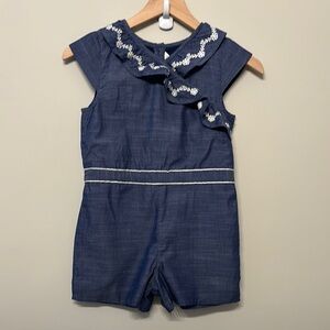 Janie and Jack Blue Ruffled Jumpsuit